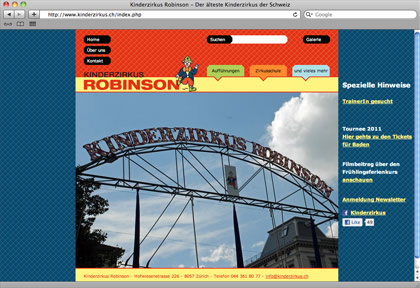 Kinderzirkus Robinson - Kurse, Ensemble, Auffuehrungen