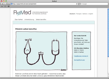 ReMed Schweiz - Unterstuetzungsnetzwerk fuer Aerztinnen und Aerzte